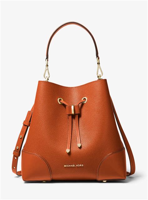 michael michael kors mercer gallery medium pebbled leather shoulder bag|Michael Kors flat shoulder handbags.